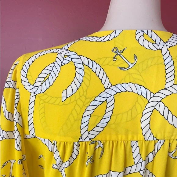 Like new CAbi Yellow Nautical Print Blouse - Picture 9 of 16